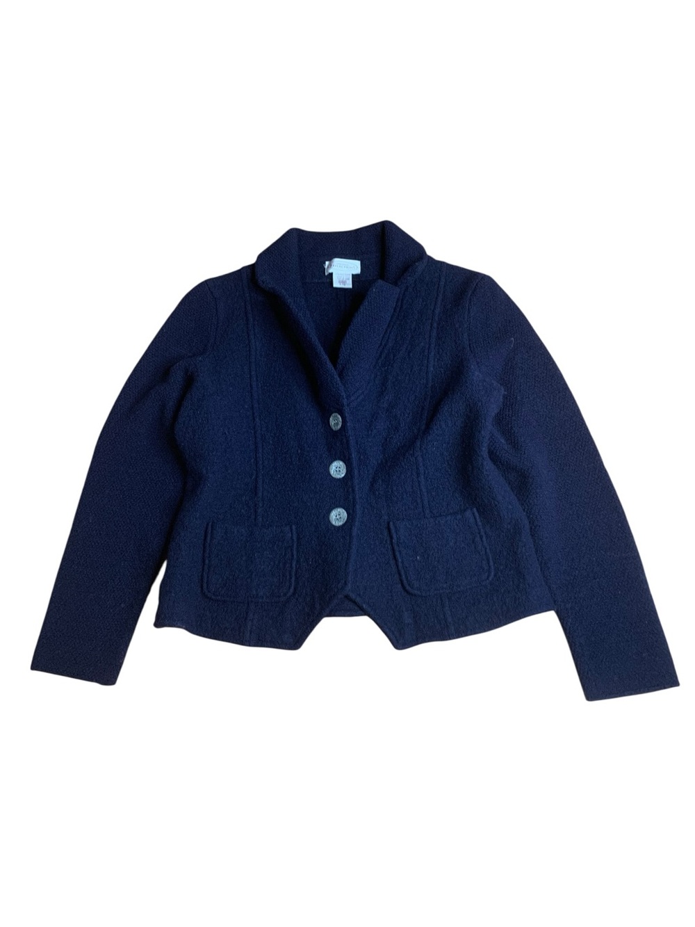 Northern Reflections 100% Wool Button-Up Blazer Jacket Navy Blue Size L